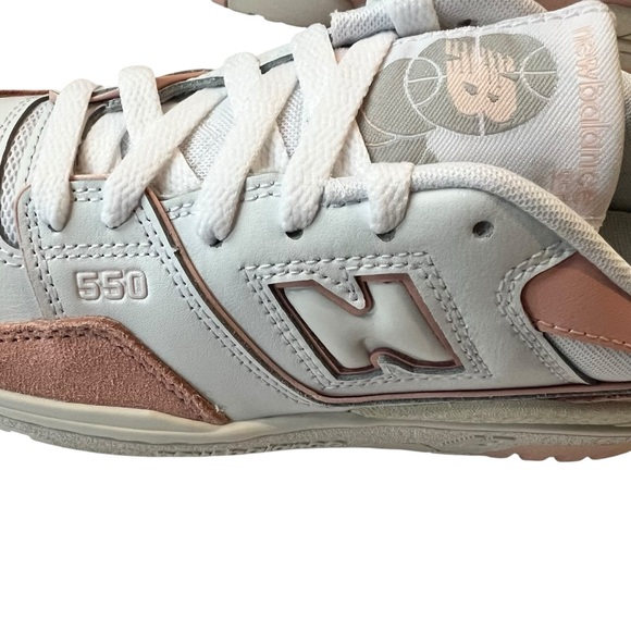 New Balance 550 Blush and White Sneakers - Picture 5 of 11